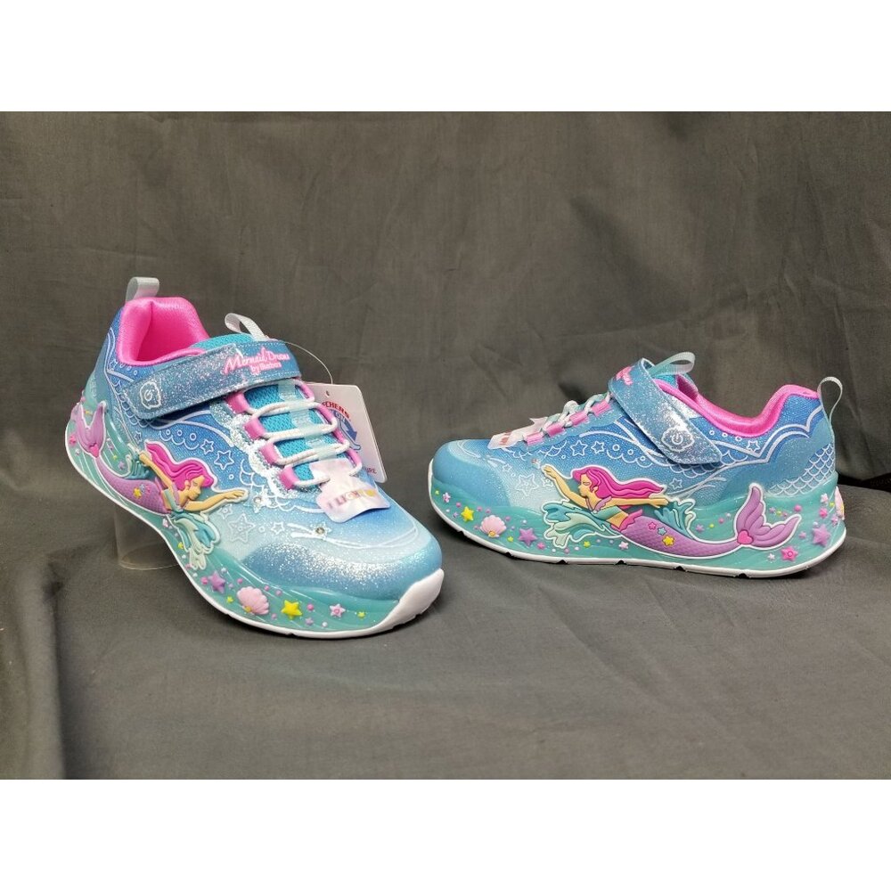 Skechers Unicorn Chaser Girls Pink Blue Size 2.5 Brand New In Box !!